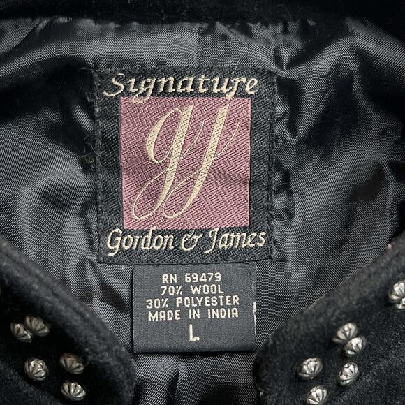 Gordon & James Vintage 90s Feather Embroidered Western Jacket Wool Blend Studded - Picture 5 of 7